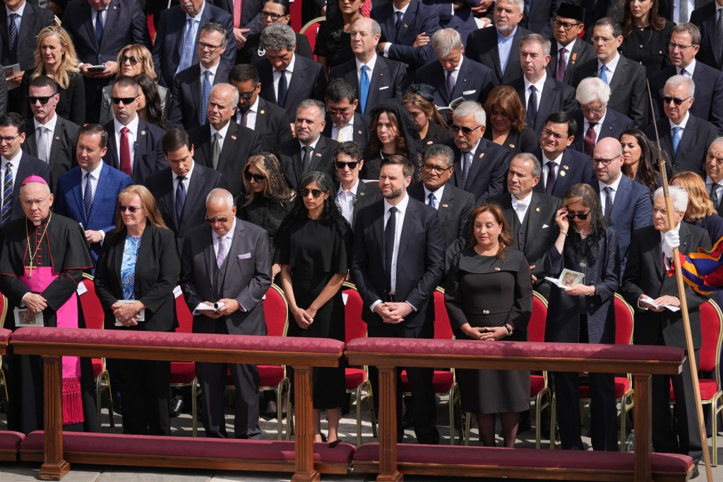 U.S. Vice President JD Vance and his wife Usha Vance attend the inaugural Mass of Pope Leo XIV’s pontificate in St. Peter’s Square at the Vatican, Sunday, May 18, 2025. (Reuters)