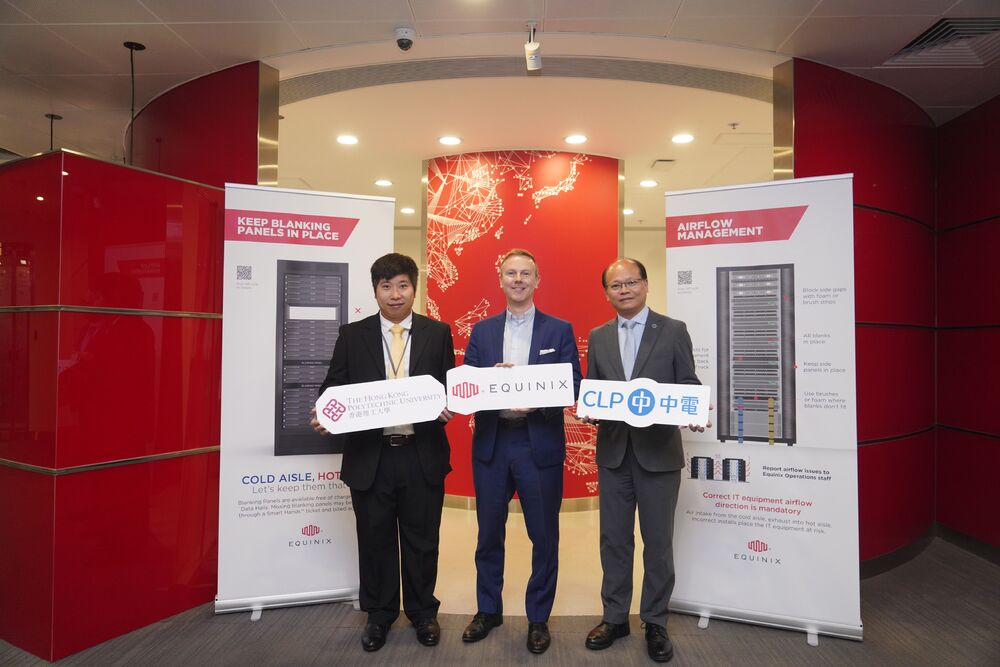 Oscar Chan, Equinix Hong Kong interim managing director Max Parry, Anthony Lo (From left) Oscar Chan, Equinix Hong Kong interim managing director Max Parry, Anthony Lo (From left)