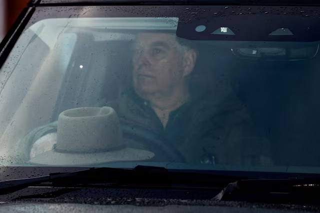 Andrew Mountbatten-Windsor seen driving in Windsor, as the U.S. Justice Department has released more records tied to the late financier and convicted sex offender Jeffrey Epstein, in Windsor, Britain, February 1, 2026. REUTERS/Toby Shepheard/File Photo