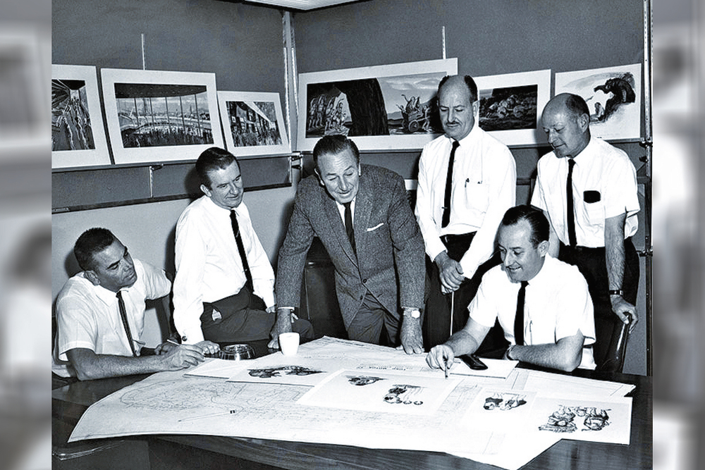 Walt Disney built a theme park where children and parents can enjoy themselves together. 