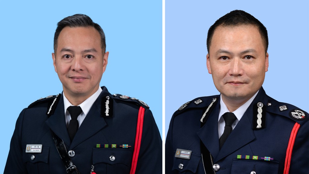 Commissioner of Police Joe Chow and National Security Department head Kelvin Kong