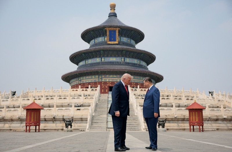 Trump and Xi at the Temple of Heaven in Beijing, May 14, 2026. REUTERS/Evan Vucci