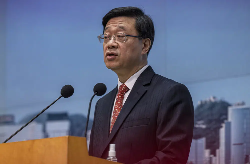Hong Kong Chief Executive John Lee. (AP) Hong Kong Chief Executive John Lee. (AP)