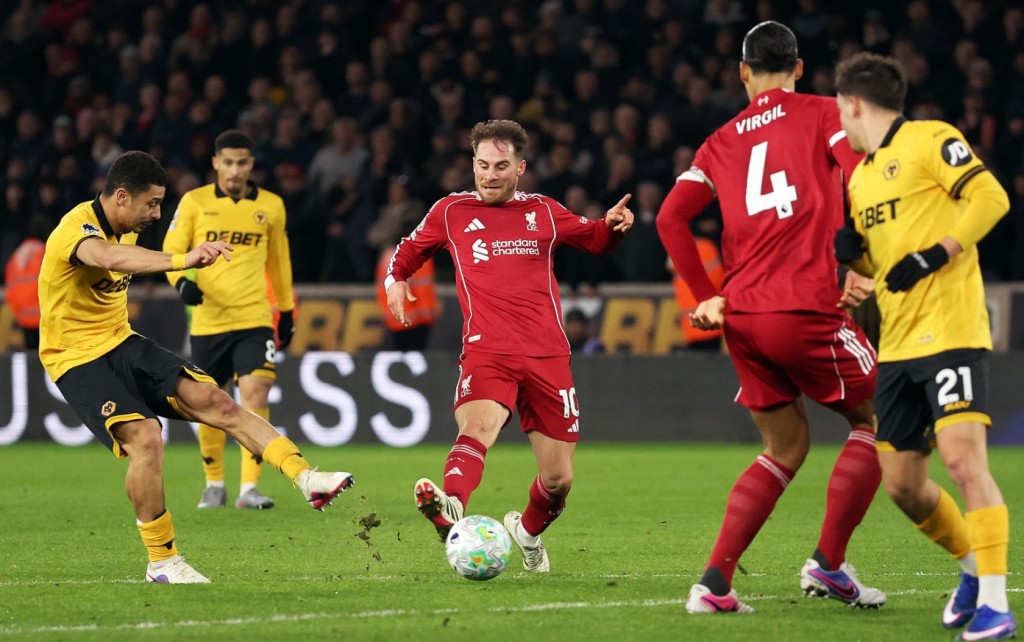 Andre’s deflected shot in added time lifts Wolves past Liverpool at Molineux Stadium. REUTERS