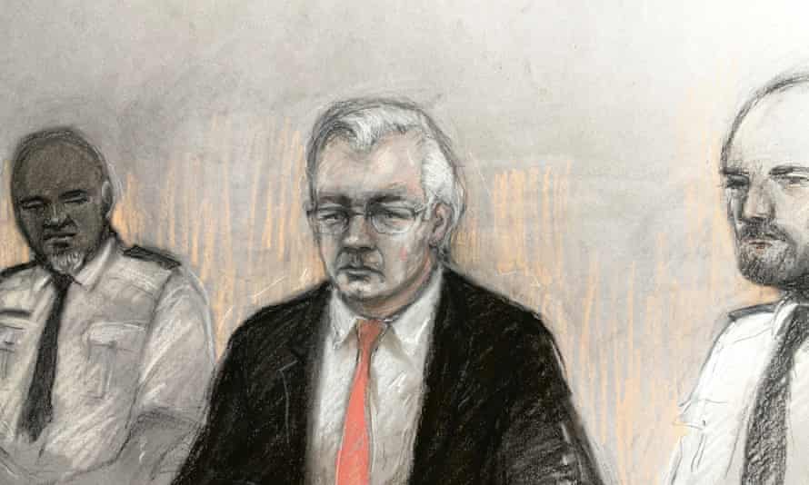 A court sketch of Julian Assange, who is wanted for trial in the US on charges of breaching the Espionage Act. A court sketch of Julian Assange, who is wanted for trial in the US on charges of breaching the Espionage Act.