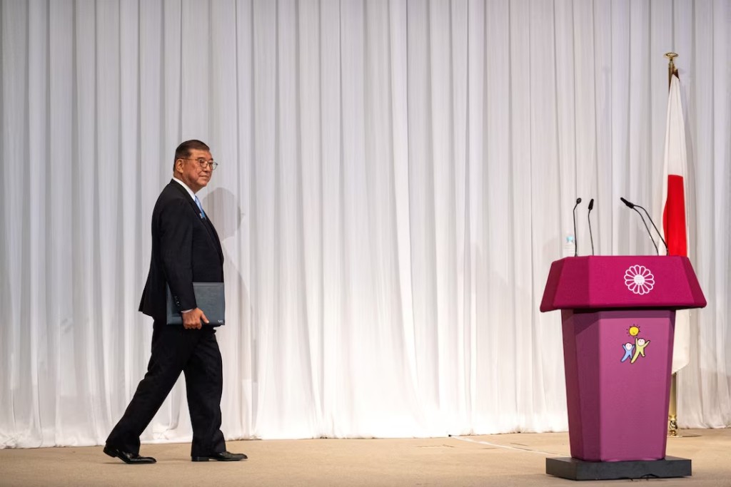 Japan's Prime Minister Shigeru Ishiba attends a press conference at the headquarters of the Liberal Democratic Party (LDP) in Tokyo on July 21, 2025, the day after the prime minister's coalition lost its upper house majority. PHILIP FONG/Pool via REUTERS/File Photo 