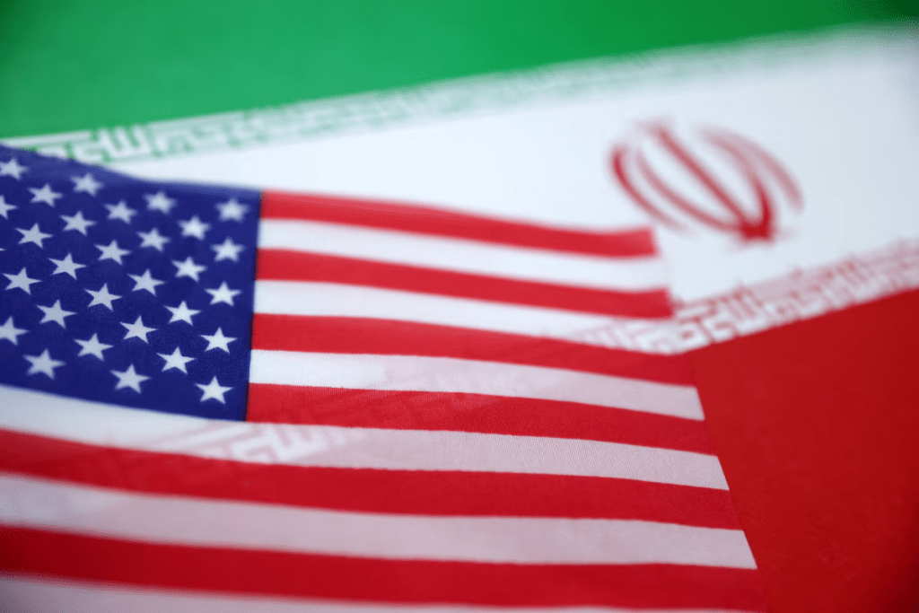 U.S. and Iran flags are seen in this illustration taken June 18, 2025. REUTERS/Dado Ruvic/Illustration