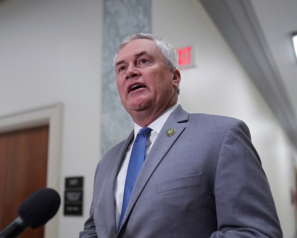 James Comer speaks to reporters at the Capitol in Washington DC, on 18 August. Photograph: J Scott Applewhite/AP