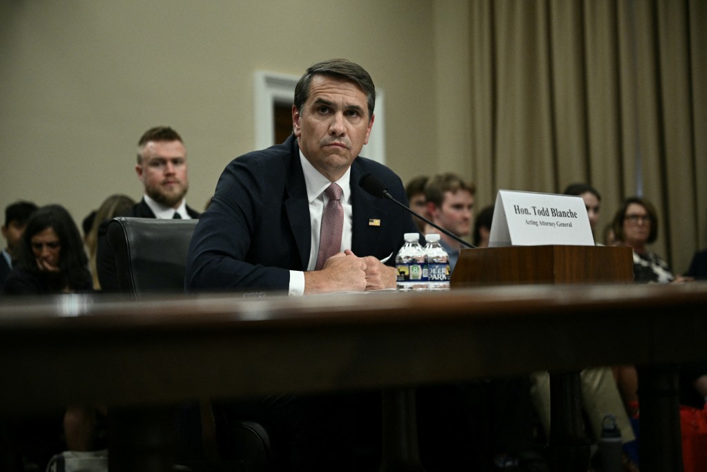 Acting US Attorney General Todd Blanche testifies at House Appropriations Committee Commerce, Justice, Science, and Related Agencies Subcommittee hearing on oversight of the Department of Justice, on Capitol Hill in Washington, DC, on June 2, 2026. (Photo by Brendan SMIALOWSKI / AFP)