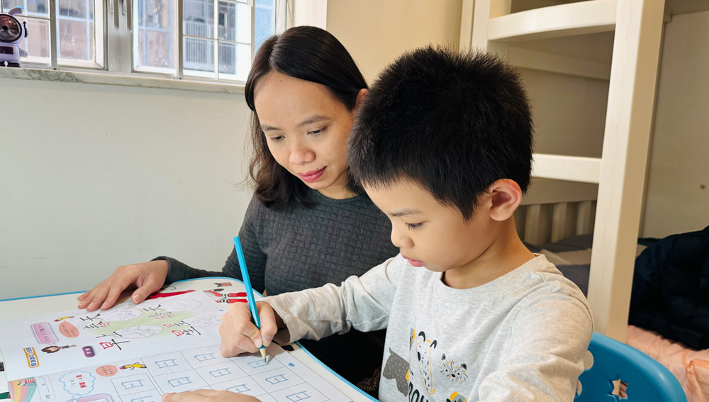 Thuy’s six-year-old son, enjoying his time studying and learning Chinese at a local school in Hong Kong, is a source of peace of mind for Thuy