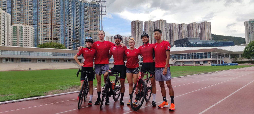 From near right, Bailee Brown, Oscar Coggins, Jason Hardcastle, Charlotte Hall, Hilda Choi and Wong Tsz-to.sing tao From near right, Bailee Brown, Oscar Coggins, Jason Hardcastle, Charlotte Hall, Hilda Choi and Wong Tsz-to.sing tao