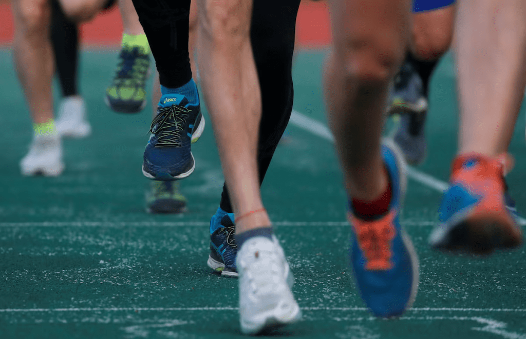 Running shoes are seen during training in Moscow, Russia May 16, 2019. REUTERS/Maxim Shemetov