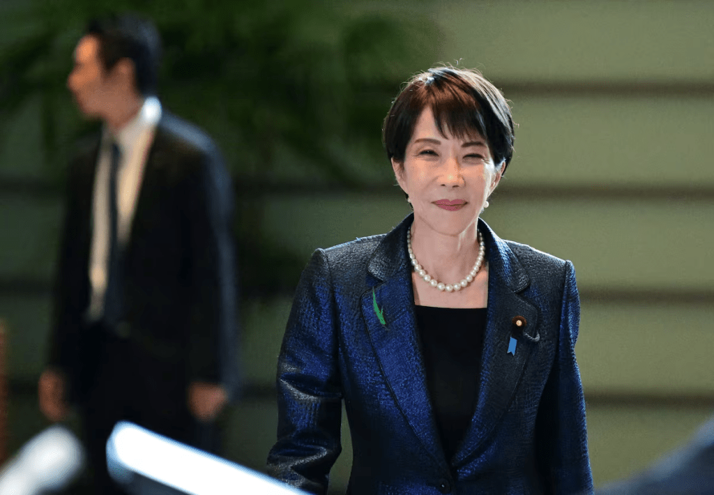 Japan's Prime Minister Sanae Takaichi arrives to a press conference at the Prime Minister's Office in Tokyo, Japan, April 15 2026. PHILIP FONG/Pool via REUTERS