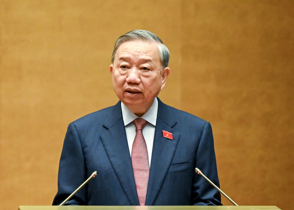 Photo by - / AFP  Vietnam's Communist Party general secretary To Lam speaks during the opening session of the National Assembly in Hanoi on April 6, 2026.