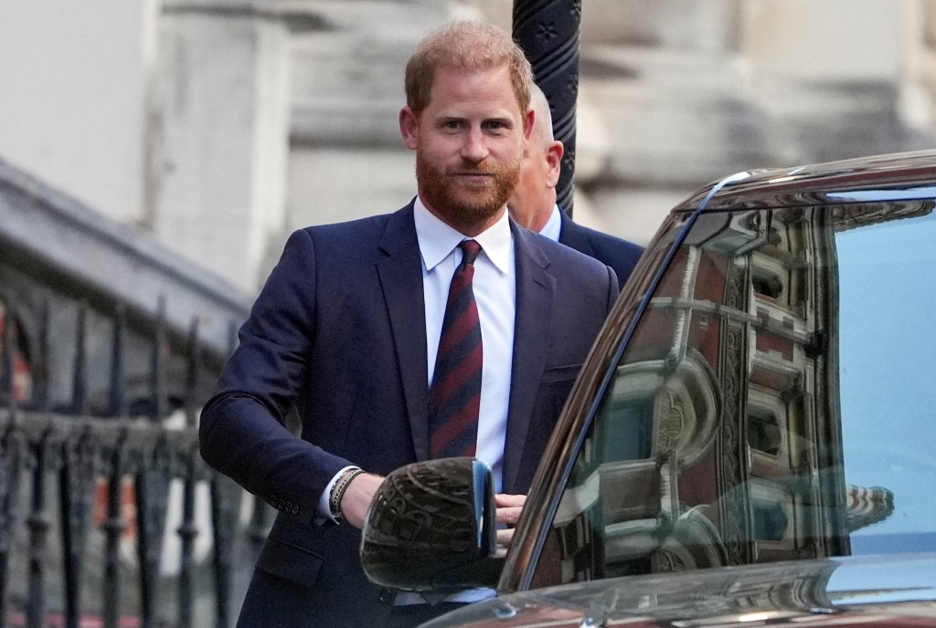 Britain's Prince Harry departs after attending the High Court for his appeal against the rejection of his legal challenge to the British government's decision to take away his police protection when he is in Britain, in London, Britain, April 9, 2025. (Reuters)