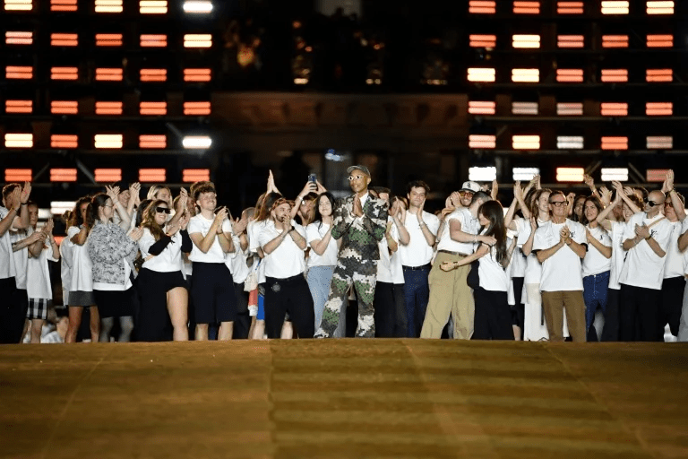 Pharrell Williams returns a year after his lavish debut as Louis Vuitton creative director (JULIEN DE ROSA) Pharrell Williams returns a year after his lavish debut as Louis Vuitton creative director (JULIEN DE ROSA)