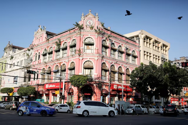 A picture shows a general view of a colonial building located at the corner of Pansodan road and Maha Bandula road in Yangon, Myanmar, November 25, 2019. REUTERS/Ann Wang