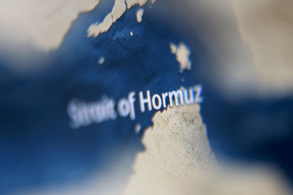 A map showing the Strait of Hormuz is seen in this illustration taken March 23, 2026. REUTERS/Dado Ruvic/Illustration/File Photo 