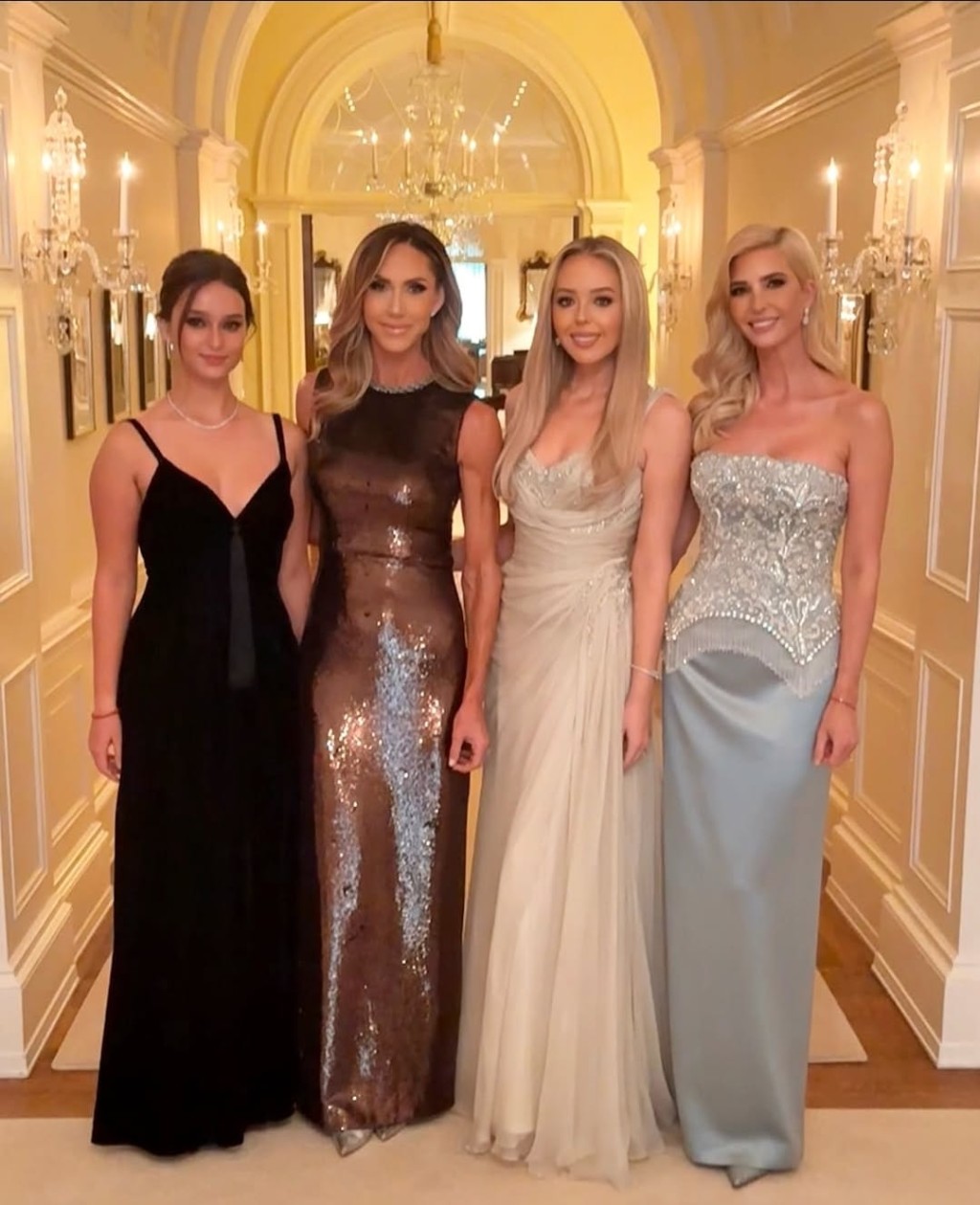 Ivanka Trump with daughter Arabella and half-sister Tiffany (second right) at the White House in an earlier photo. 