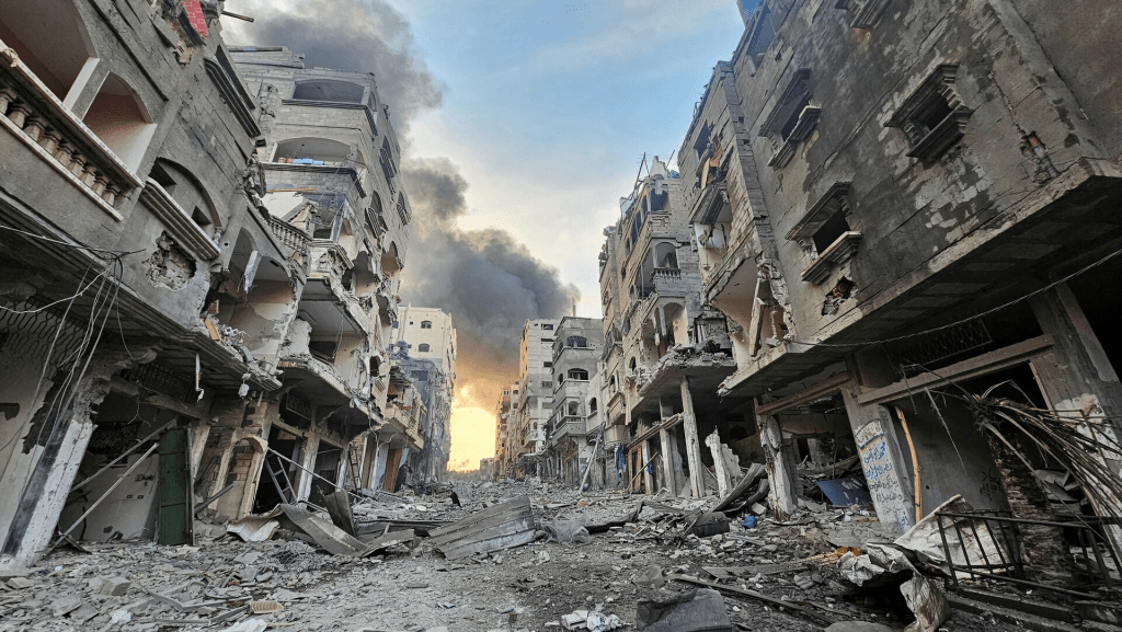 A view shows houses and buildings destroyed in Israeli strikes, in Jabalia in the northern Gaza Strip, October 11, 2023. REUTERS/Anas al-Shareef