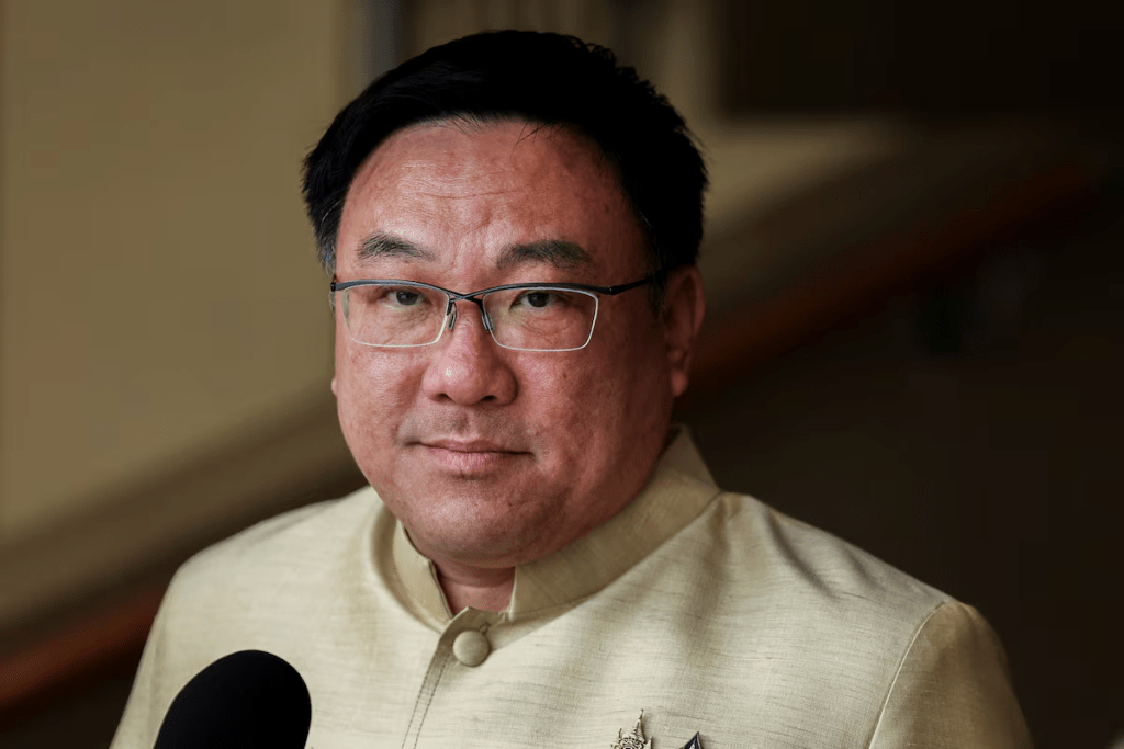 Thailand's Deputy Finance Minister Julapun Amornvivat looks on as he speaks to media after a cabinet meeting at the Government House, in Bangkok, Thailand, July 8, 2025. REUTERS/Chalinee Thirasupa/File Photo