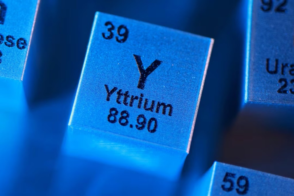 A block with the symbol, atomic number and mass number of Yttrium (Y) element, in this illustration taken January 21, 2026. REUTERS/Dado Ruvic/Illustration/File Photo