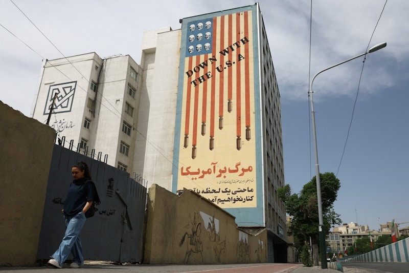 An anti-U.S. mural in Tehran, May 8, 2026. Majid Asgaripour/WANA via REUTERS