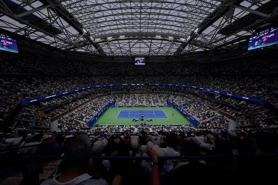 Sept. 9, 2023; Flushing, N.Y., USA; A view of the tennis court at the USTA Billie Jean King Tennis Center during the 2023 U.S. Open tennis tournament. Mandatory Credit: Danielle Parhizkaran-USA TODAY Sports/ File Photo