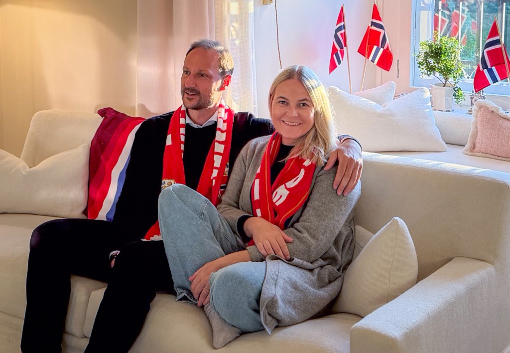 This handout photo taken on July 5, 2026 and obtained from The Royal House of Norway on July 6, 2026 shows Crown Princess Mette-Marit of Norway (R) and Crown Prince Haakon of Norway as they watch the FIFA 2026 World Cup football match between Norway and Brazil at the Royal Palace in Oslo, Norway. (AFP)
