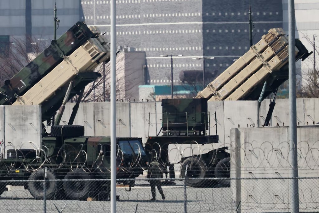 U.S. Patriot missile defense systems at a U.S army base in Pyeongtaek, South Korea, March 10, 2026. REUTERS/Kim Hong-Ji 
