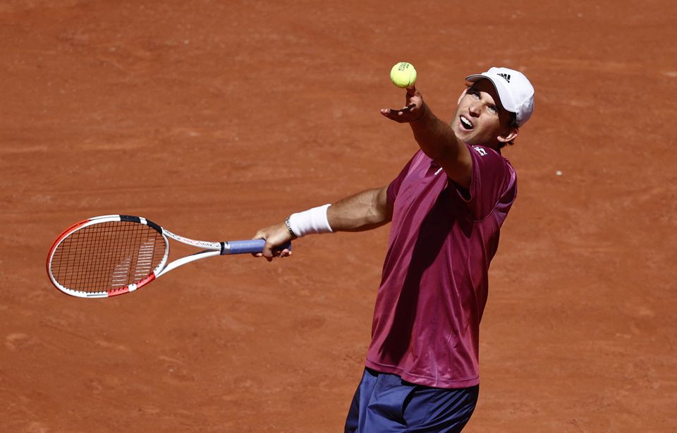 Austria's Dominic Thiem reacts in action during his first-round match against Spain's Pablo Andujar. (Reuters) Austria's Dominic Thiem reacts in action during his first-round match against Spain's Pablo Andujar. (Reuters)