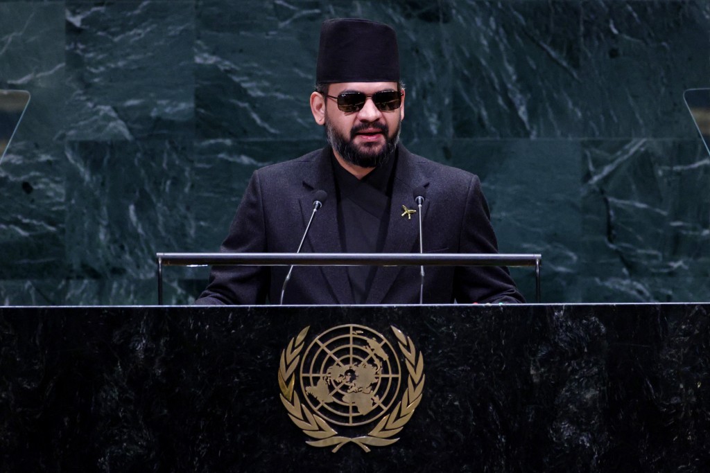 Nepal’s Prime Minister Balendra Shah speaks during the 81st United Nations General Assembly at UN headquarters in New York on September 24, 2026. (Photo by Leonardo MUNOZ / AFP)