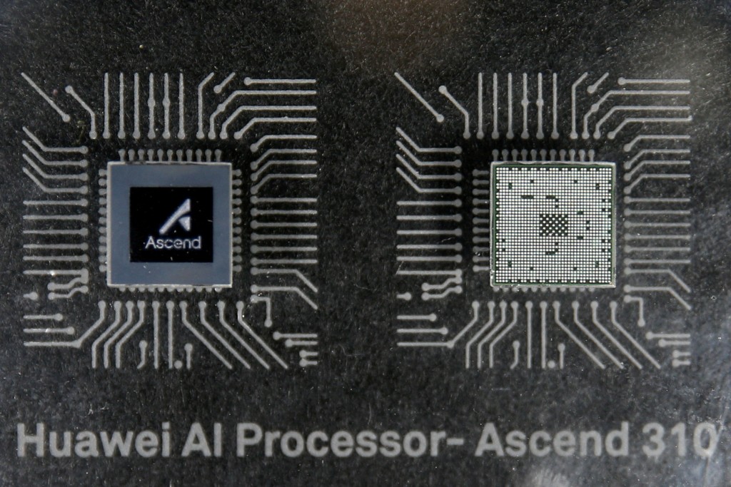 Huawei AI processor chipsets are pictured at an exhibition in Bangkok,Thailand, 2019.  REUTERS