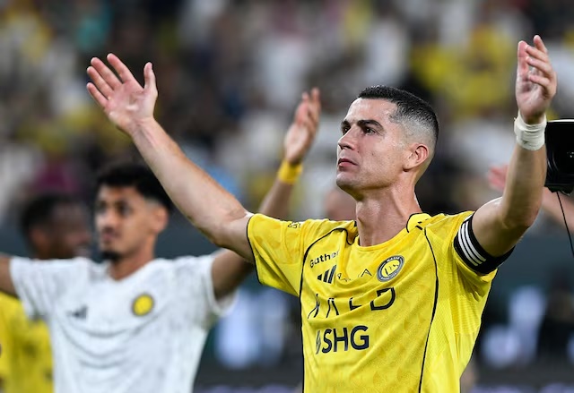 Soccer Football - Saudi Pro League - Al Nassr v Al Fayah - Al Awwal Park, Riyadh, Saudi Arabia - November 1, 2025 Al Nassr's Cristiano Ronaldo celebrates after the match REUTERS/Stringer