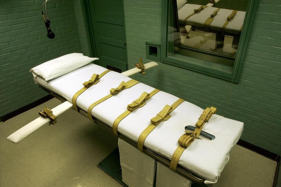 FILE - This undated file photo shows the gurney in the death chamber in Huntsville, Texas. An annual report released Friday, Dec. 1, 2023, on capital punishment says more Americans now believe the death penalty is administered unfairly. (Carlos Antonio Rios)/Houston Chronicle via AP, File) FILE - This undated file photo shows the gurney in the death chamber in Huntsville, Texas. An annual report released Friday, Dec. 1, 2023, on capital punishment says more Americans now believe the death penalty is administered unfairly. (Carlos Antonio Rios)/Houston Chronicle via AP, File)