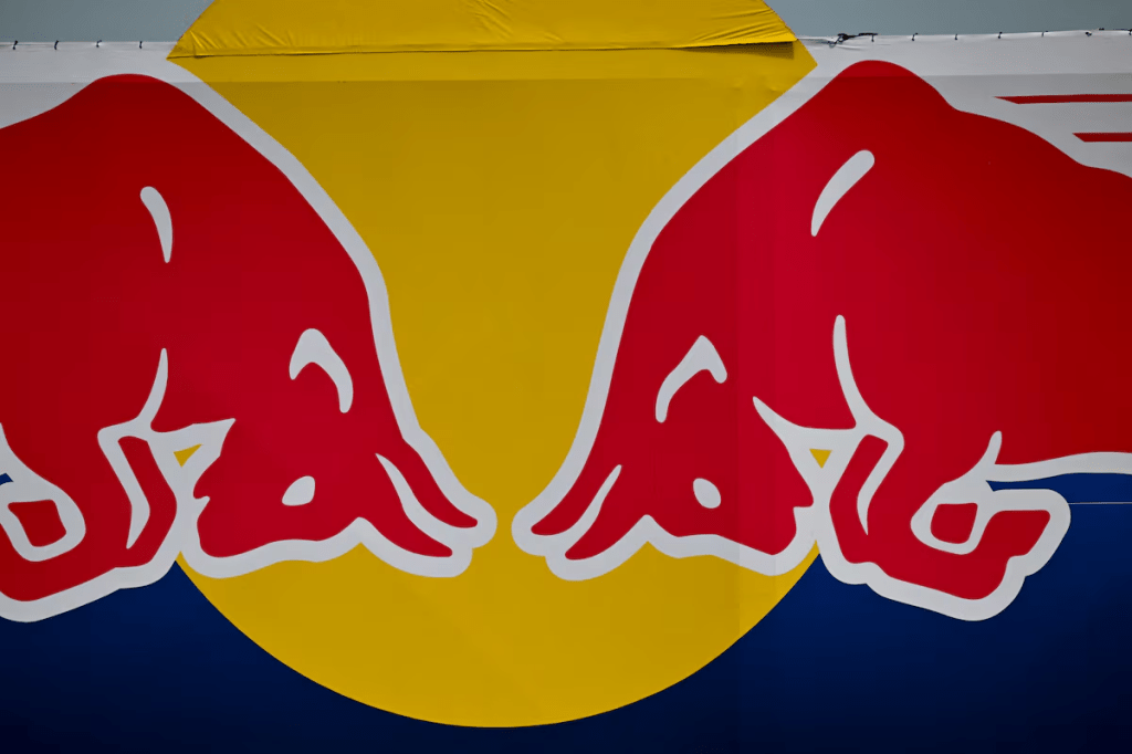 Apr 13, 2024; Austin, TX, USA; A view of the Red Bull energy drink logo at Circuit of The Americas. Mandatory Credit: Jerome Miron-USA TODAY Sports/File Photo