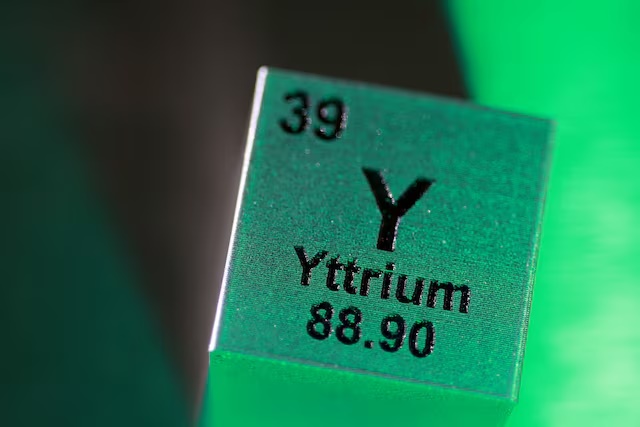 A block with the symbol, atomic number and mass number of Yttrium (Y) element, in this illustration taken January 21, 2026. REUTERS/Dado Ruvic/Illustration