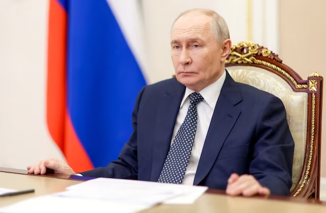 Russian President Vladimir Putin holds a meeting with members of the government via video link at the Kremlin in Moscow, Russia July 8, 2026. Sputnik/Gavriil Grigorov/Pool via REUTERS