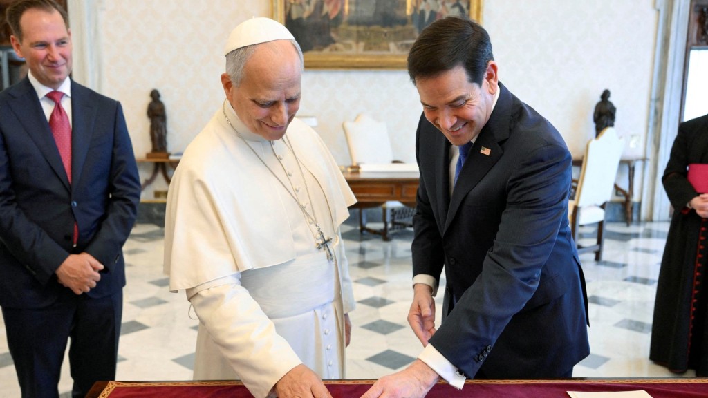 Pope Leo XIV meets U.S. Secretary of State Marco Rubio at the Vatican. Reuters