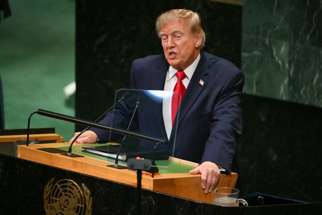 US President Donald Trump addresses the 81st United Nations General Assembly at the United Nations Headquarters in New York, on September 22, 2026. (Photo by ANGELA WEISS / AFP)