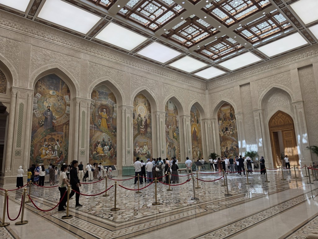The Hall of Honor is decorated with mosaics depicting great figures in the Islamic world.