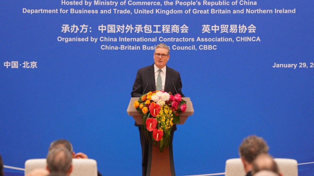Keir Starmer speaks during the 2026 UK-China Business Council. Reuters