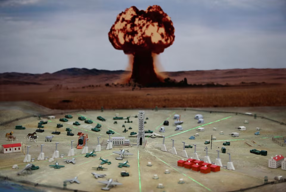  A view shows a model of a nuclear test at the museum of the Semipalatinsk Test Site, one of the main locations for nuclear testing in the Soviet Union, in the town of Kurchatov in the Abai Region, Kazakhstan November 7, 2023. REUTERS/Pavel Mikheyev/File photo
