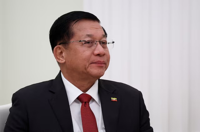 Myanmar's military chief Min Aung Hlaing attends a meeting with Russia's President Vladimir Putin at the Kremlin in Moscow, Russia, September 25, 2025. REUTERS/Ramil Sitdikov/Pool/File Photo
