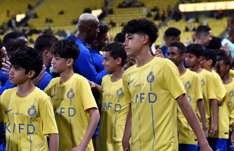 Cristiano Ronaldo Jr is seen before a match. REUTERS