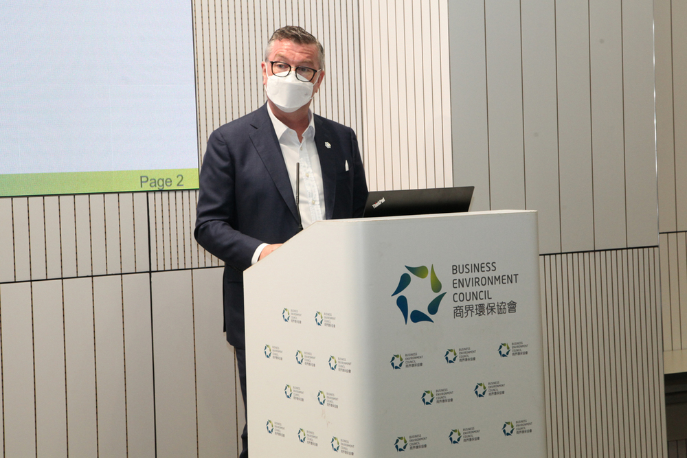 Mr Kevin O’Brien, Chairman of BEC, gives his opening remarks in the event