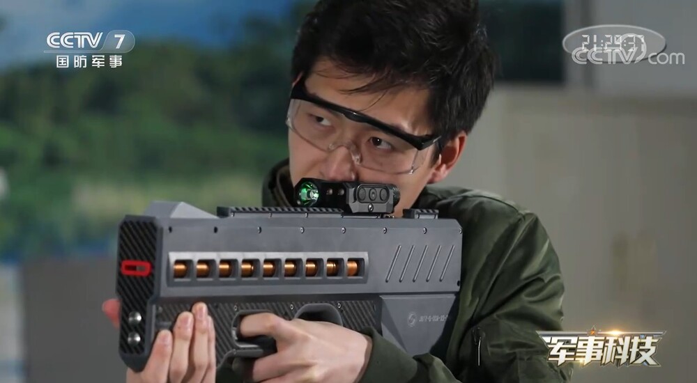 The coilgun China unveiled on state media to break up riots. (CCTV via Bloomberg) The coilgun China unveiled on state media to break up riots. (CCTV via Bloomberg)