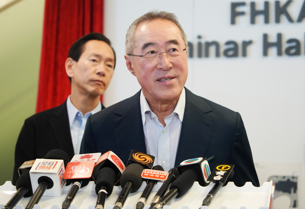 Henry Tang and Bernard Chan, far left, talk about measures that could help the hub – which includes the Xiqu Centre and Palace Museum – achieve sustainability. SING TAO Henry Tang and Bernard Chan, far left, talk about measures that could help the hub – which includes the Xiqu Centre and Palace Museum – achieve sustainability. SING TAO