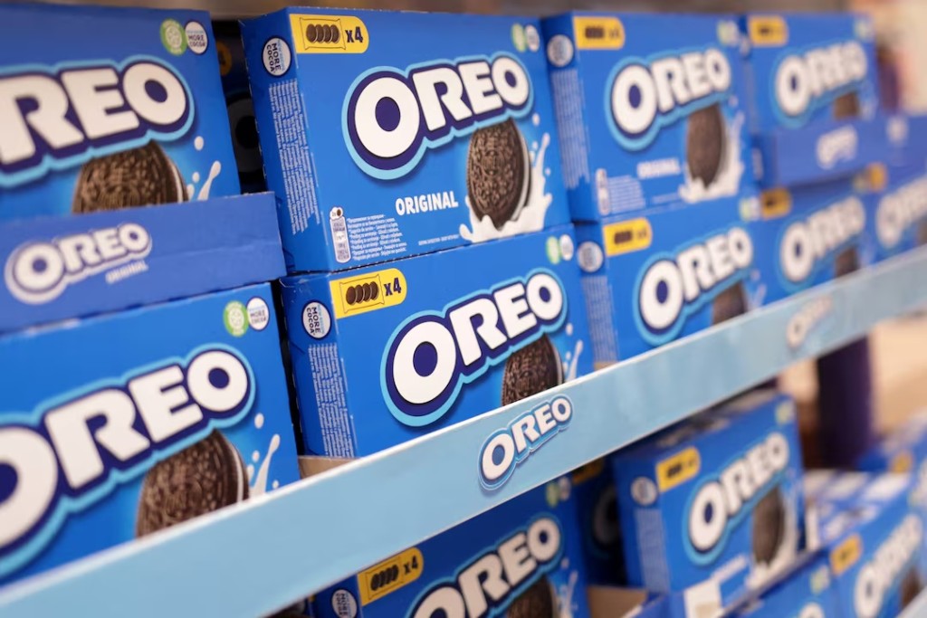  Oreo boxes are displayed on a shelf in a supermarket in Sarajevo, Bosnia and Herzegovina, October 29, 2024. REUTERS/Dado Ruvic/File Photo