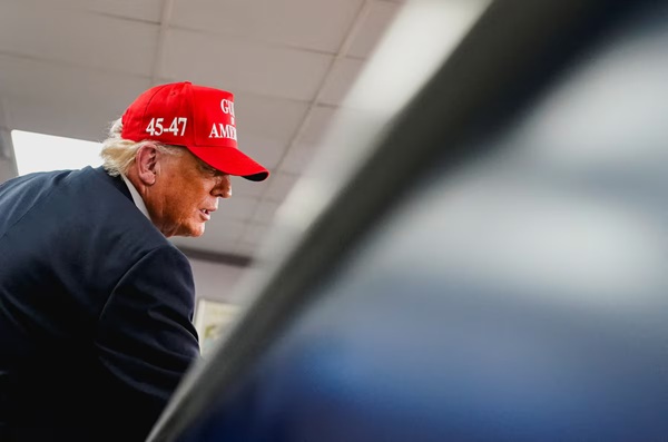 U.S. President Donald Trump visits a Whataburger in Corpus Christi, Texas, U.S., February 27, 2026. REUTERS/Elizabeth Frantz